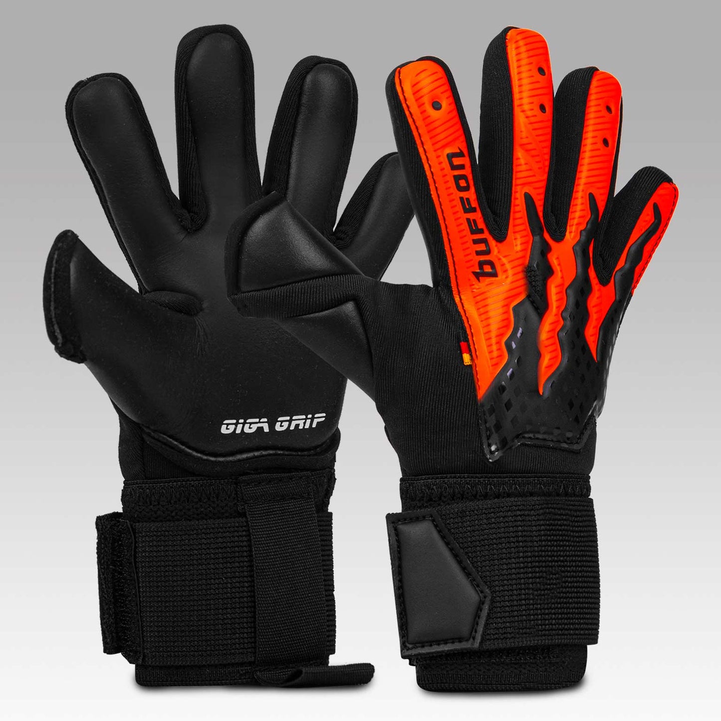 GUANTES DE PORTERO BUFFON CERBERO NARANJA/NEGRO/NEGRO