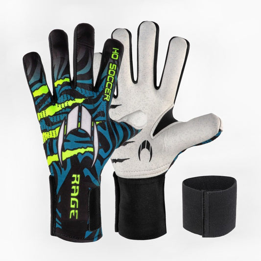 GUANTES DE PORTERO HO SOCCER RAGE PLUS HAZARD V2 LIME