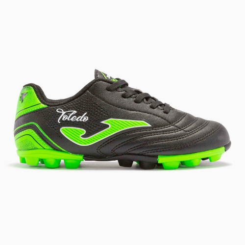 Cargue la imagen en el visor de la galería, Tenis de fútbol Joma Toledo JR Black Hard Ground Green
